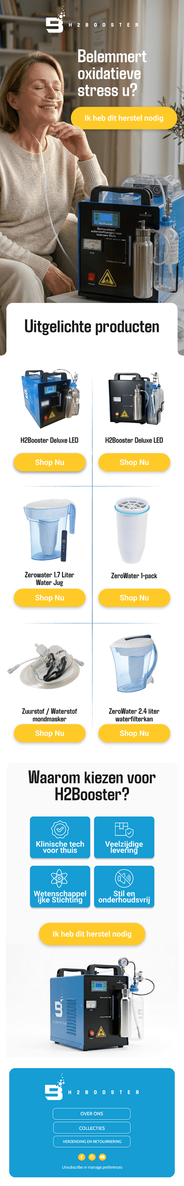 H2Booster Product Email preview