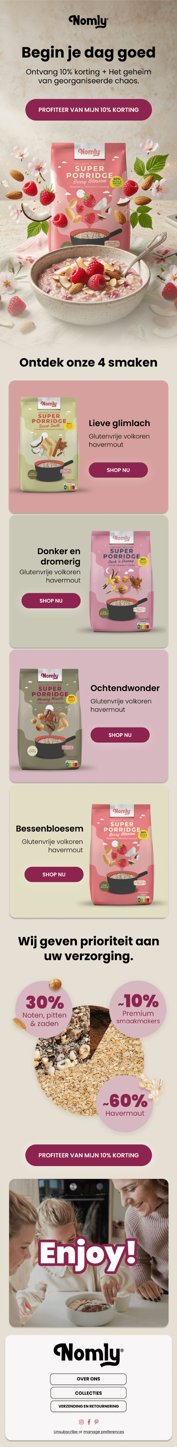 Nomly Porridge Launch Email preview